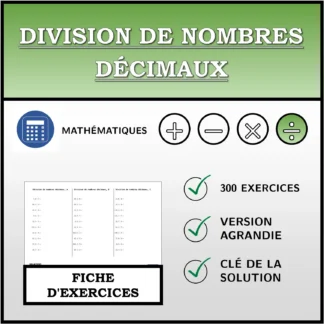 Fiche d'exercices: Division de nombres décimaux