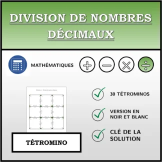 Tétromino: Division de nombres décimaux