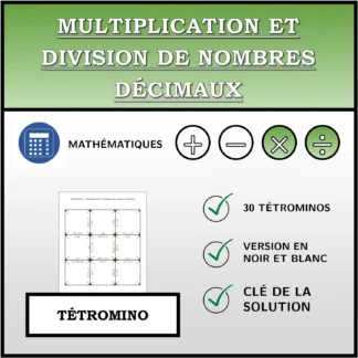 Tétromino: Multiplication et division de nombres décimaux