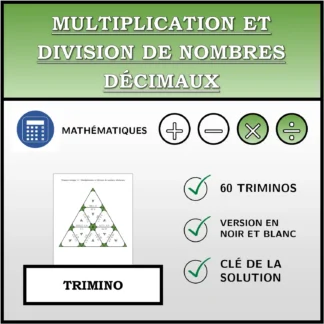 Trimino: Multiplication et division de nombres décimaux