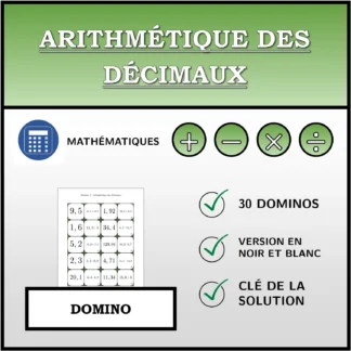 Domino: Arithmétique des décimaux