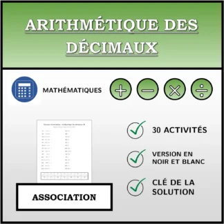Exercice d'association: Arithmétique des décimaux