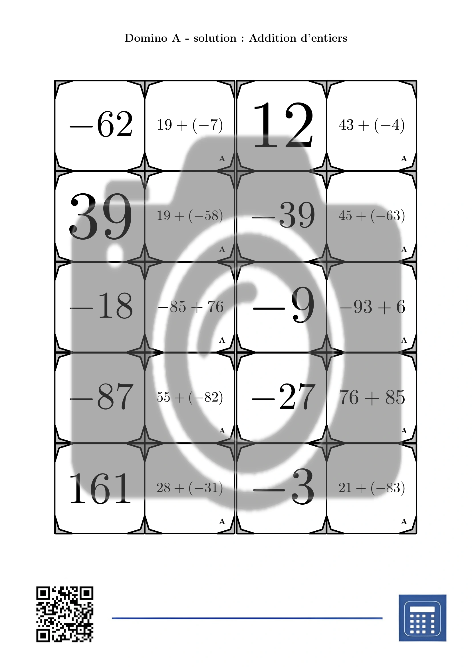 Domino: Addition d'entiers – Image 4