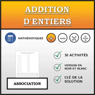 Exercice d'association: Addition d'entiers