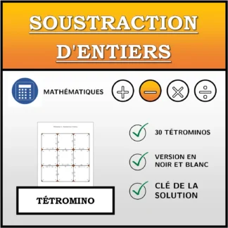 Tétromino: Soustraction d'entiers