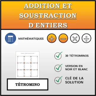Tétromino: Addition et soustraction d'entiers