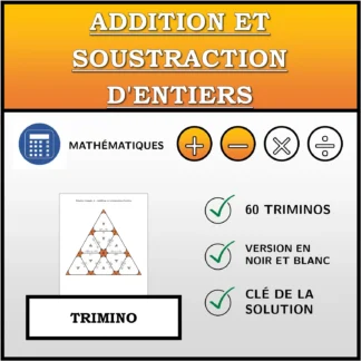 Trimino: Addition et soustraction d'entiers