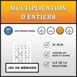 Jeu de mémoire: Multiplication d'entiers