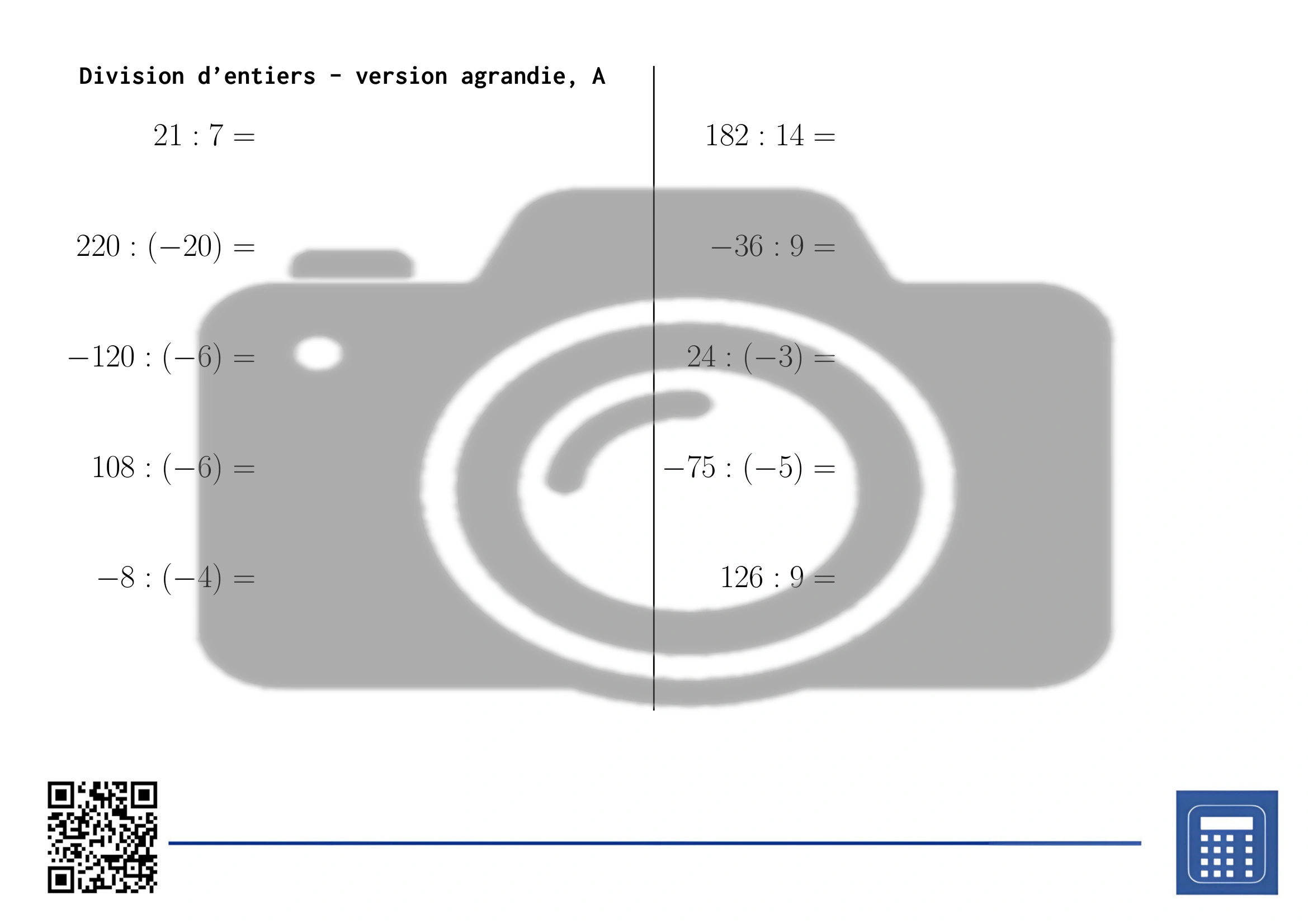 Fiche d'exercices: Division d'entiers – Image 3