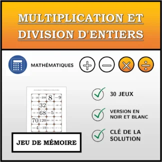 Jeu de mémoire: Multiplication et division d'entiers