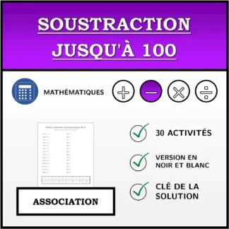 Exercice d'association: Soustraction jusqu'à 100