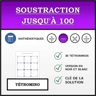 Tétromino: Soustraction jusqu'à 100