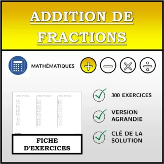 Fiche d'exercices: Addition de fractions
