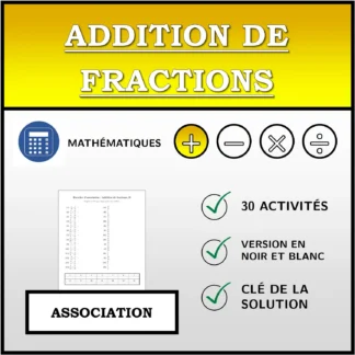 Exercice d'association: Addition de fractions