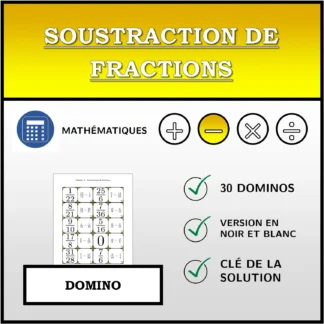 Domino: Soustraction de fractions