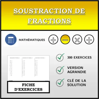 Fiche d'exercices: Soustraction de fractions