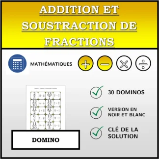 Domino: Addition et soustraction de fractions