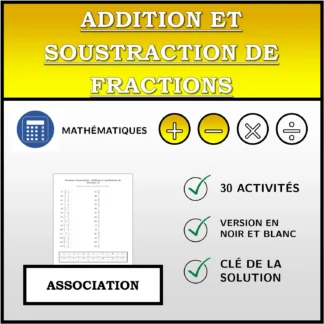 Exercice d'association: Addition et soustraction de fractions