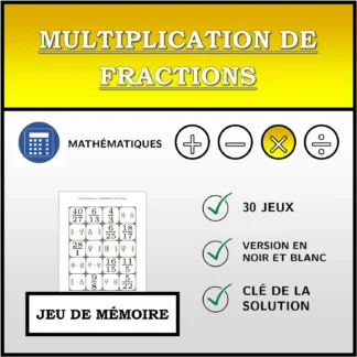 Jeu de mémoire: Multiplication de fractions