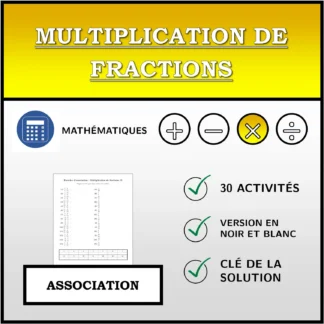 Exercice d'association: Multiplication de fractions