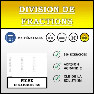 Fiche d'exercices: Division de fractions