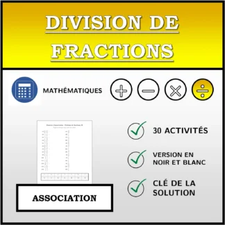 Exercice d'association: Division de fractions