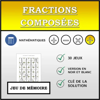 Jeu de mémoire: Fractions composées