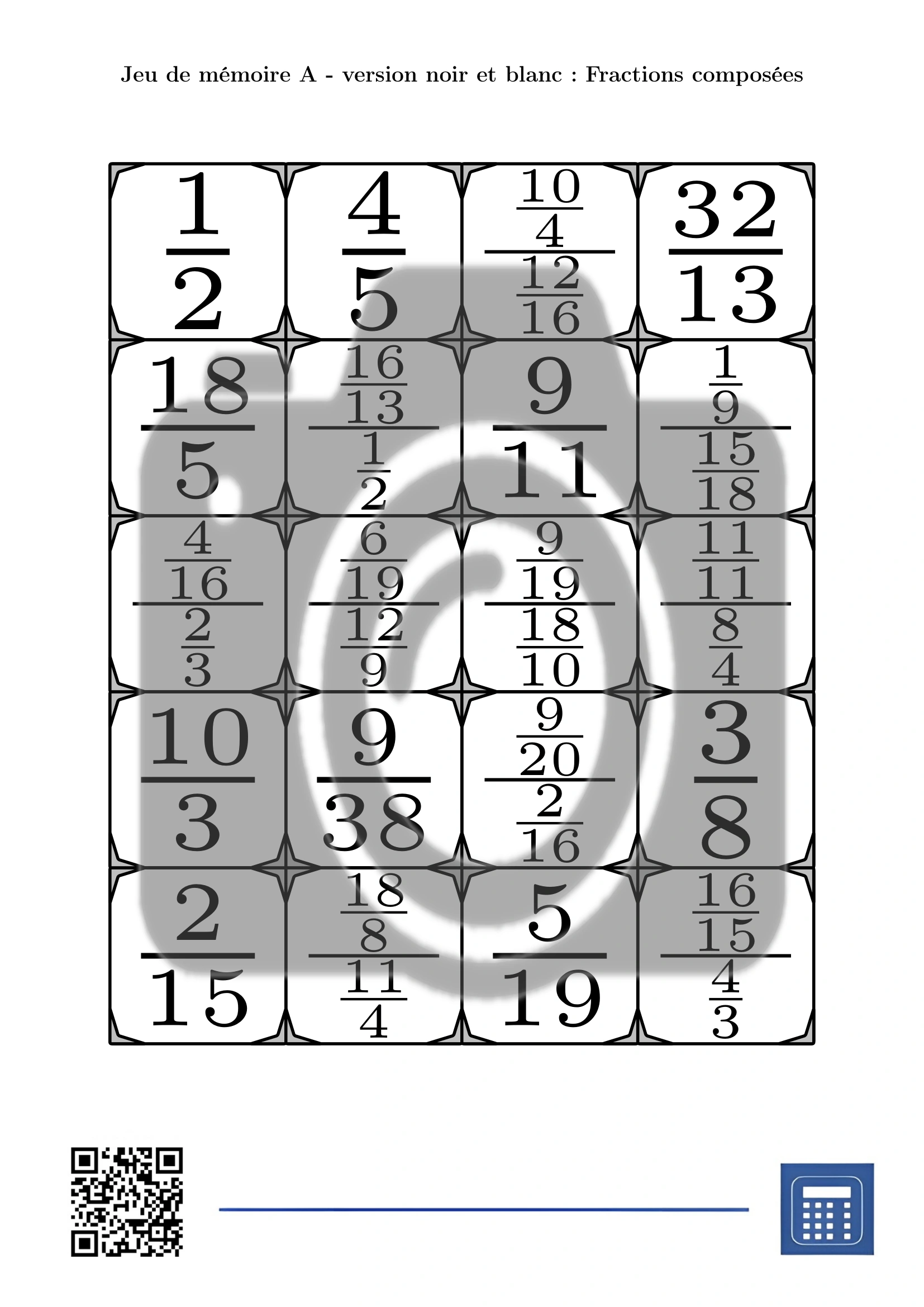 Jeu de mémoire: Fractions composées – Image 3