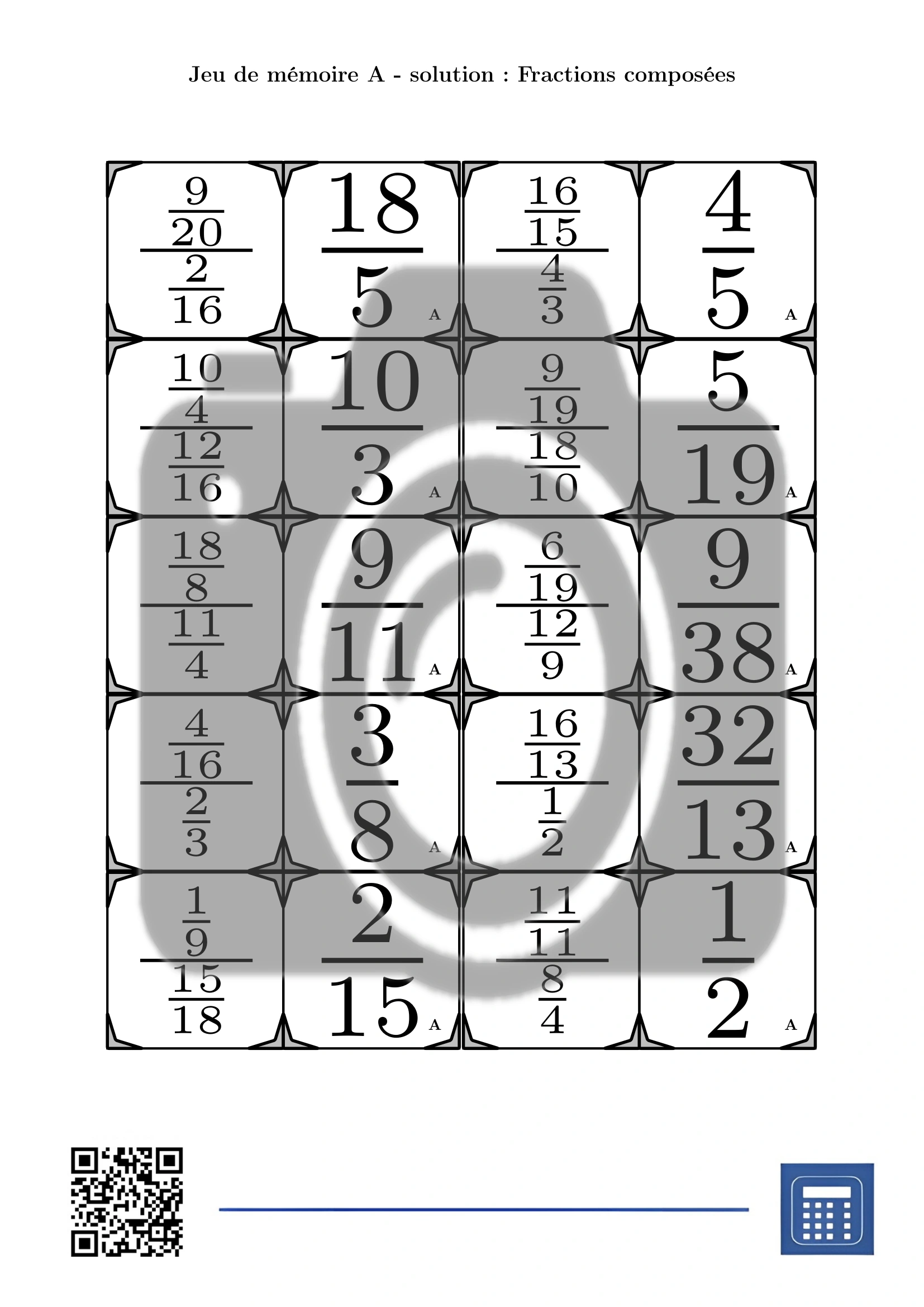 Jeu de mémoire: Fractions composées – Image 4