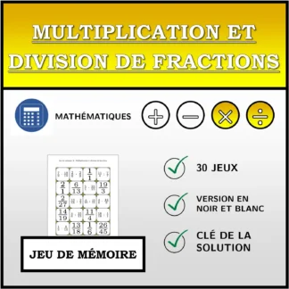 Jeu de mémoire: Multiplication et division de fractions