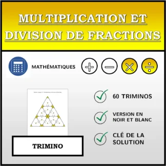 Trimino: Multiplication et division de fractions