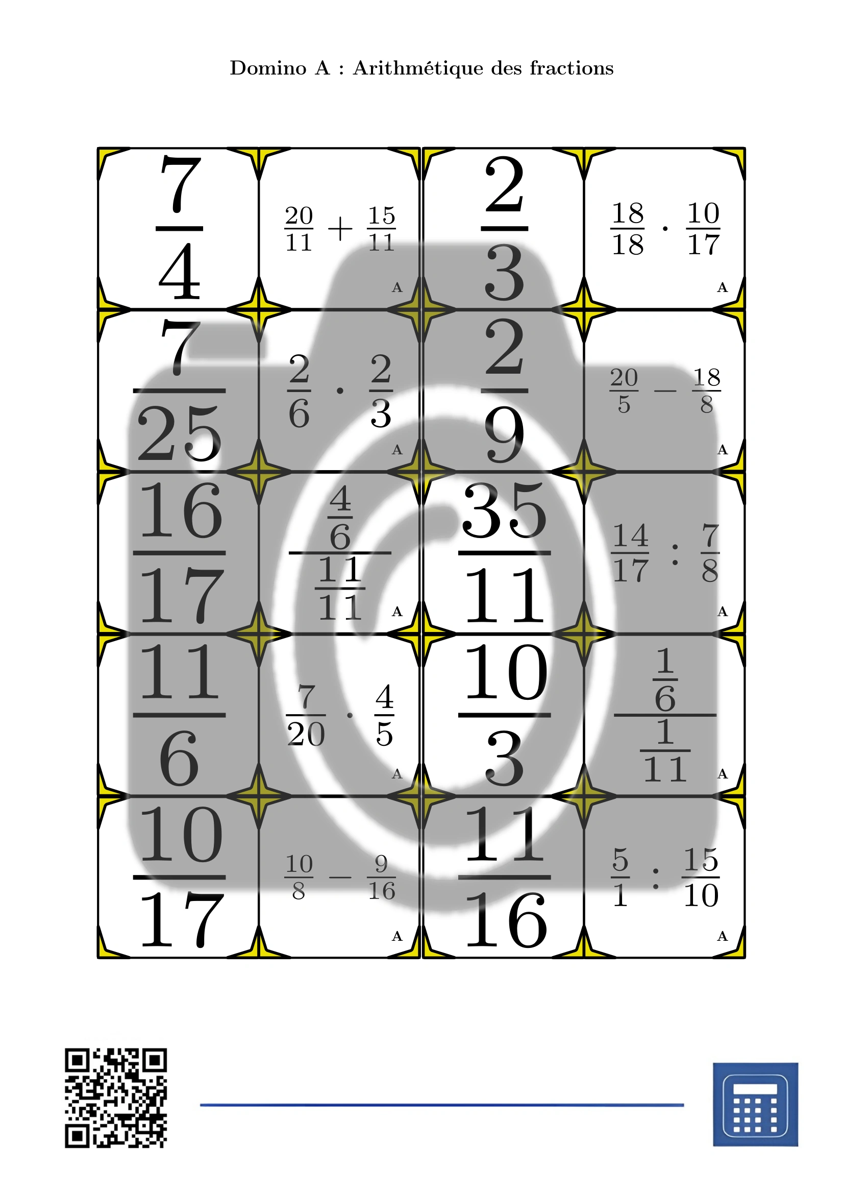 Domino: Arithmétique des fractions – Image 2