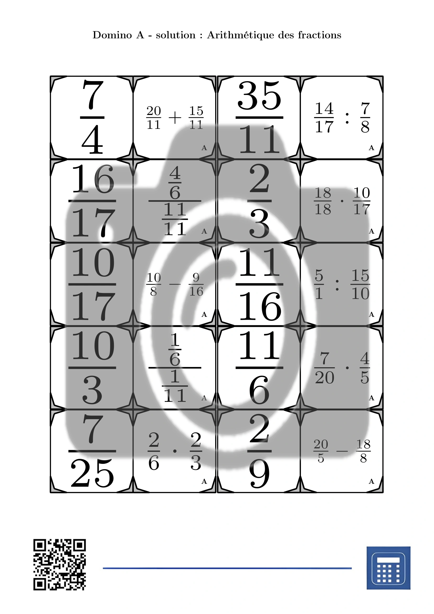 Domino: Arithmétique des fractions – Image 4