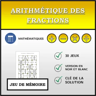Jeu de mémoire: Arithmétique des fractions
