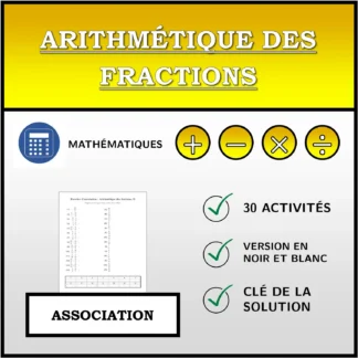Exercice d'association: Arithmétique des fractions