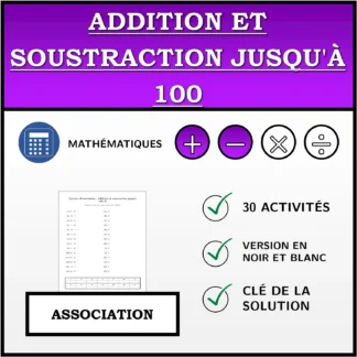 Exercice d'association: Addition et soustraction jusqu'à 100