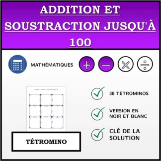 Tétromino: Addition et soustraction jusqu'à 100