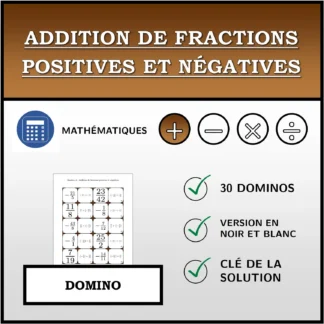 Domino: Addition de fractions positives et négatives