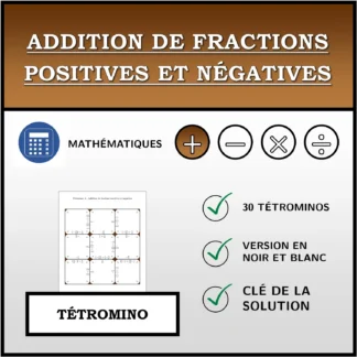 Tétromino: Addition de fractions positives et négatives