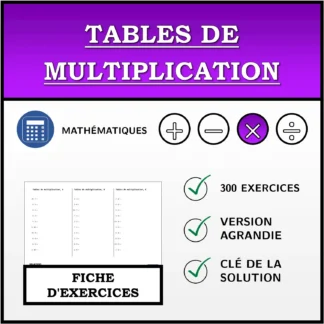 Fiche d'exercices: Tables de multiplication