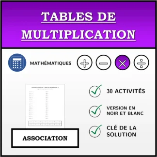 Exercice d'association: Tables de multiplication
