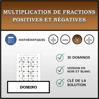Domino: Multiplication de fractions positives et négatives