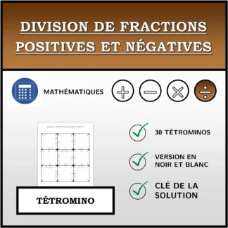 Tétromino: Division de fractions positives et négatives