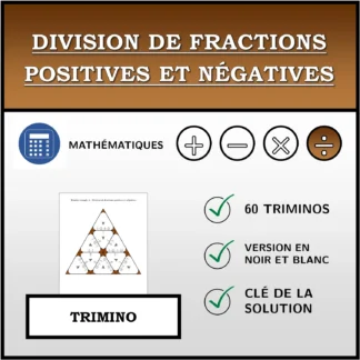 Trimino: Division de fractions positives et négatives