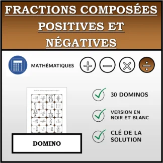 Domino: Fractions composées positives et négatives