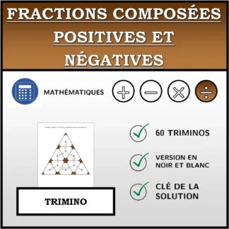 Trimino: Fractions composées positives et négatives