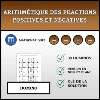 Domino: Arithmétique des fractions positives et négatives