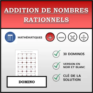 Domino: Addition de nombres rationnels