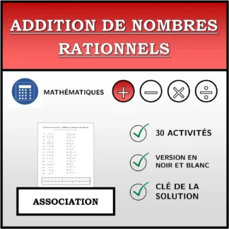 Exercice d'association: Addition de nombres rationnels