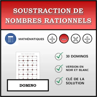 Domino: Soustraction de nombres rationnels